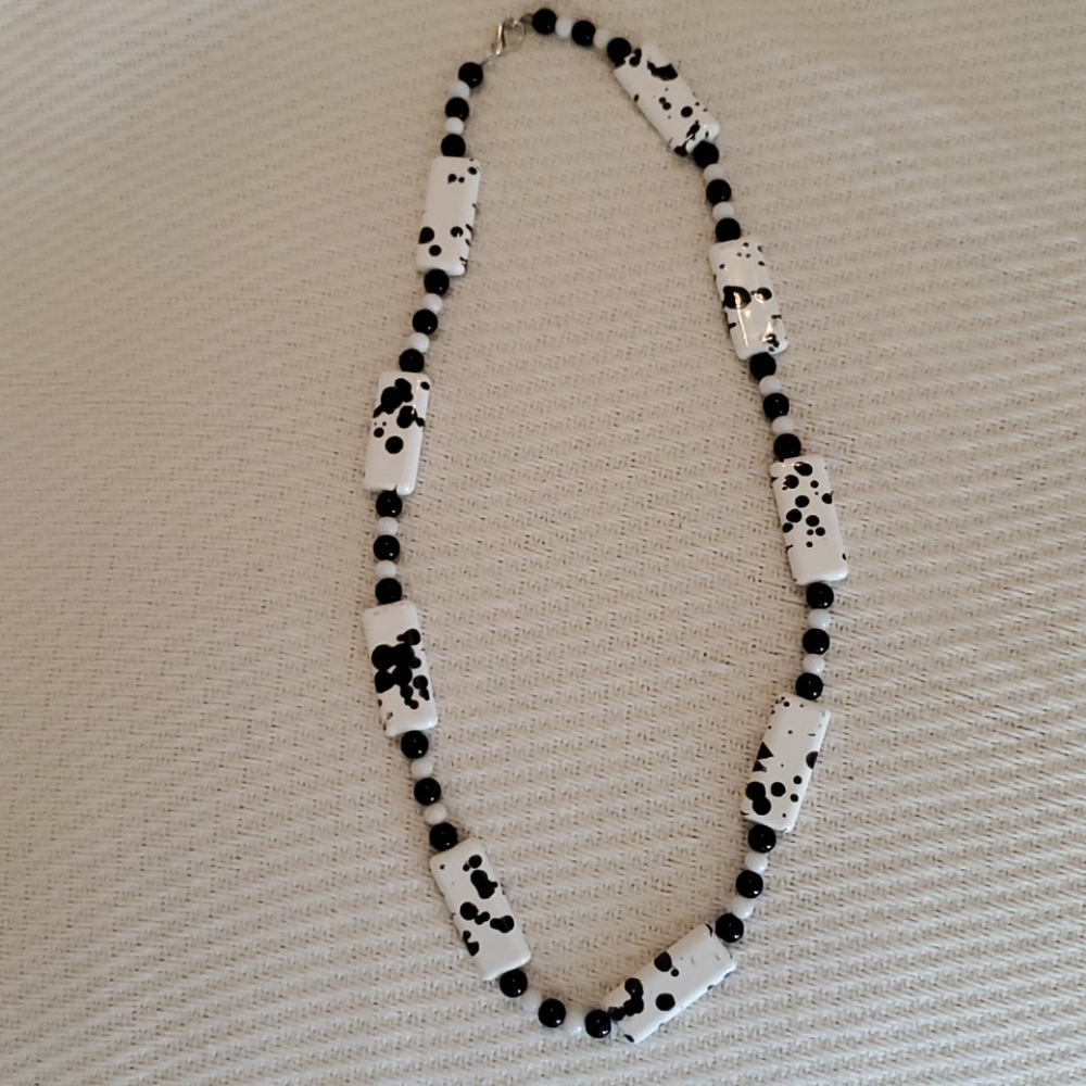 Necklace Black and White Dalmatian.